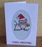 Handmade Cross Stitch Christmas Owl Card – Cute Festive Owl – 6 x 4 Inch - Image 2