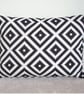 Oblong Bolster Cushion Cover Black and White Aztec 16" x12" - Image 1