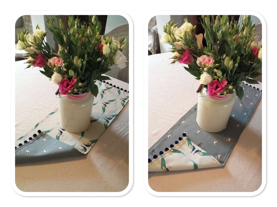 Handmade double sided Table Runner made with Sophie Allport Fabric Made to Order