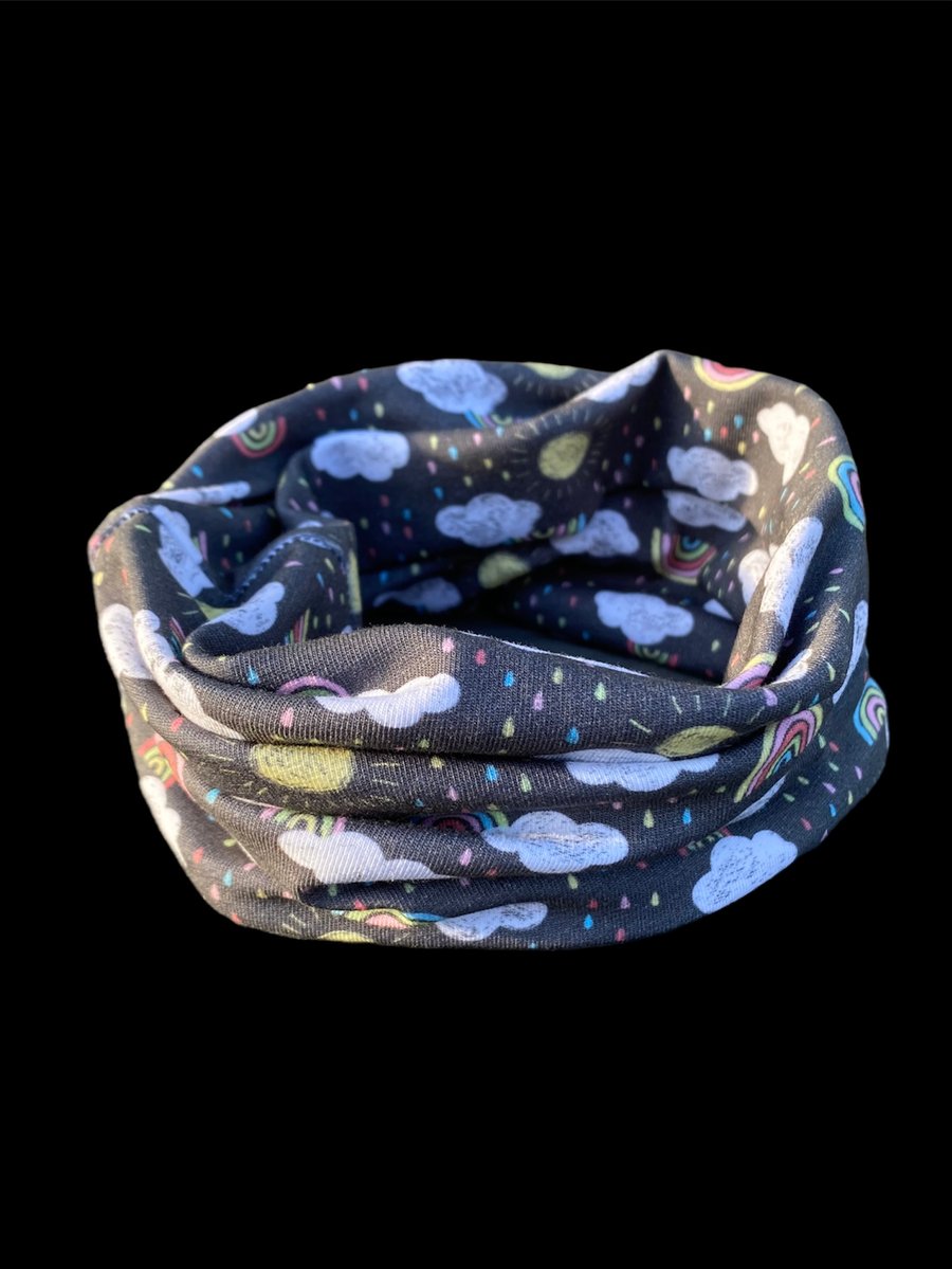 Rainbow and Cloud Snood Neck Warmer Kids and Adult sizes