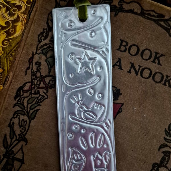 Unique embossed metal bookmark