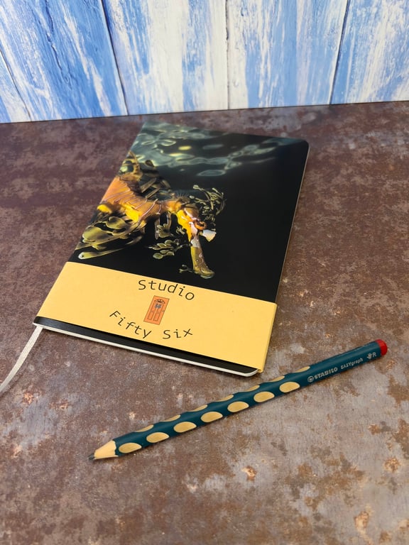 Notebook, Marine themed, A5 (ish), made from up-cycled and recycled materials.