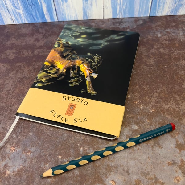 Notebook, Marine themed, A5 (ish), made from up-cycled and recycled materials.