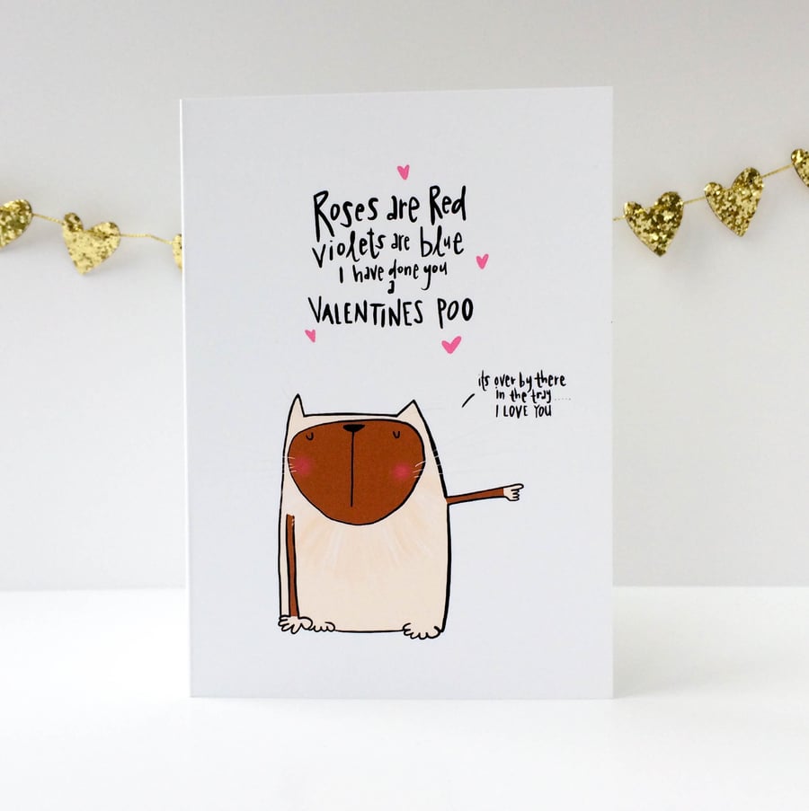 Valentines poo cat card!