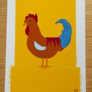 A4 ' Colourful Cockerel' Farm animal nursery print, Unframed