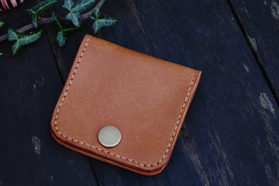 Handmade Leather Coin Wallet, Minimalist Coin Wallet, Coin Purse, Coin Pouch