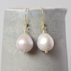 Grey Freshwater Pearl and Sterling Silver Drop Earrings Inspired by Vermeer