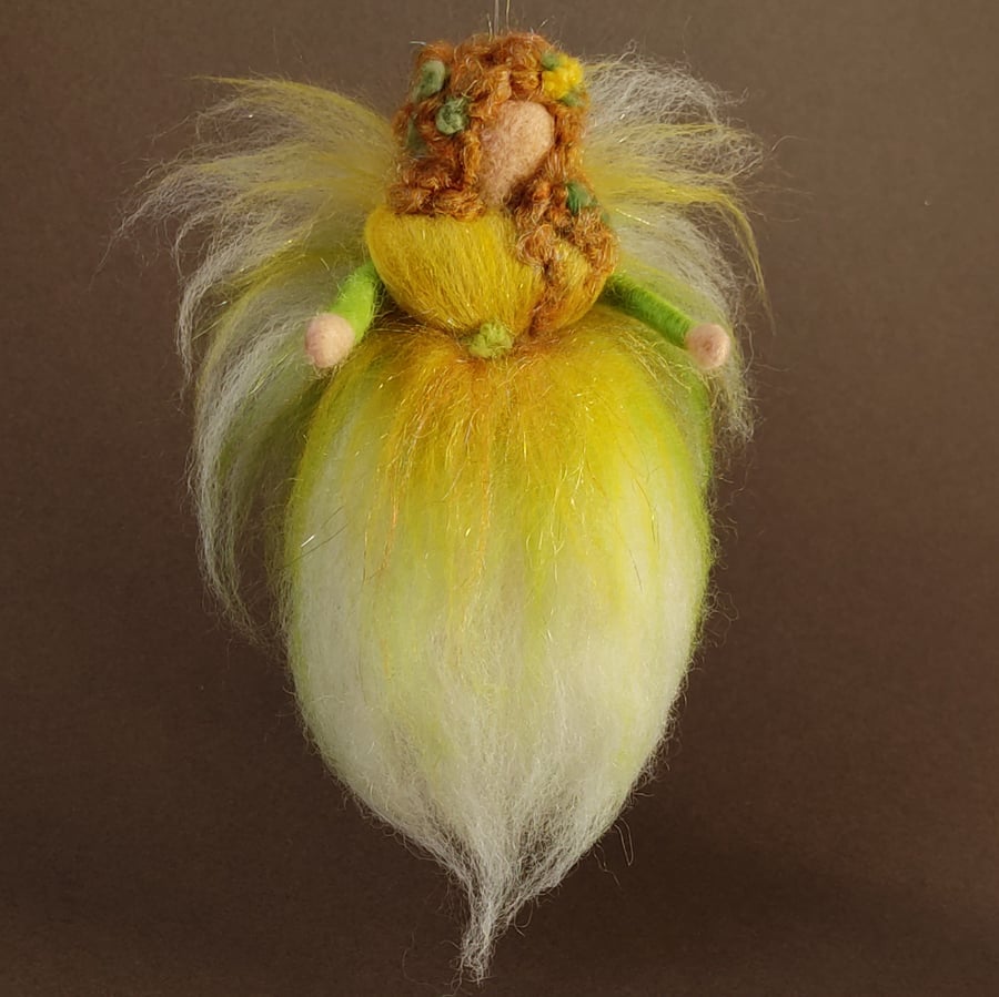 "Saffron" - Crocus Fairy - original, needlefelt hanging ornament