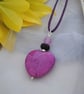 Purple jade heart pendant necklace - Image 5