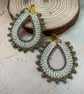 Teardrop beaded dangle earrings, hoop, teenage girl gift, mum, girlfreind, boho 