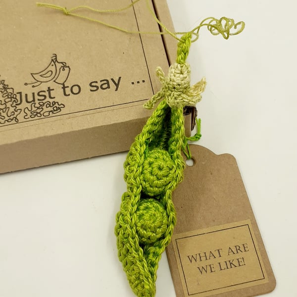 Crochet Peas in a Pod Decoration  - Alternative to a Card 