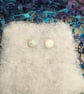 Dainty Faux Opal Stud Earrings - Image 8
