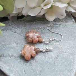 Woodland Jasper Flower Drop Earrings