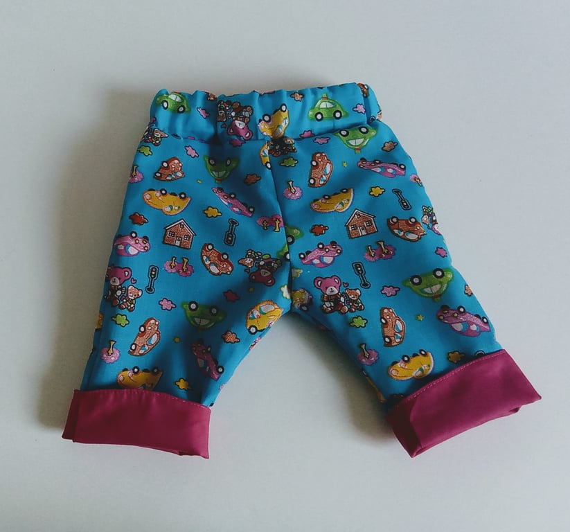 Trousers, 0-3 months,  Summer Trousers, reversible Trousers, cars, bears