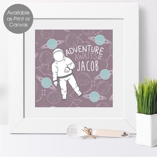 Space Adventure Personalised Print, picture for child's bedroom