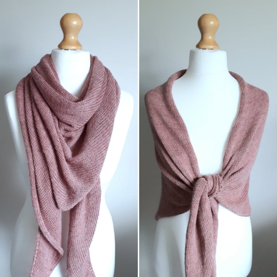 Large Alpaca Wrap, Shawl, Triangular