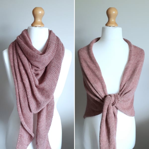 Large Alpaca Wrap, Shawl, Triangular