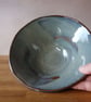 Textured conical slab made pottery bowl in blue with brown highlights  - Image 3