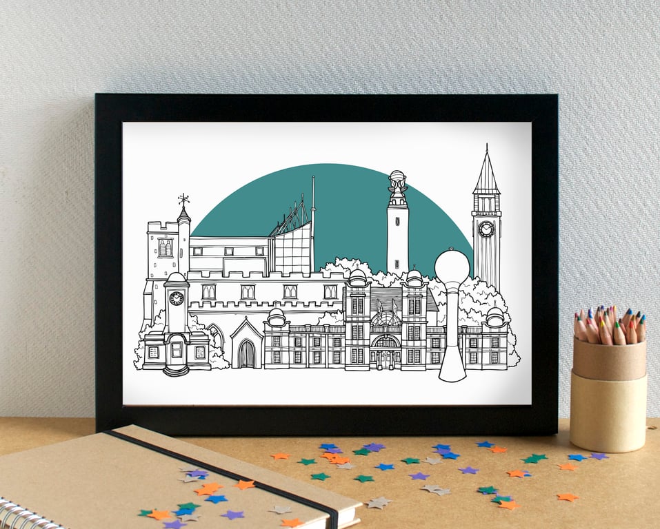 Gillingham Kent Skyline Art Print
