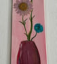 Handmade bookmark. Double sided, original artwork .floral design 