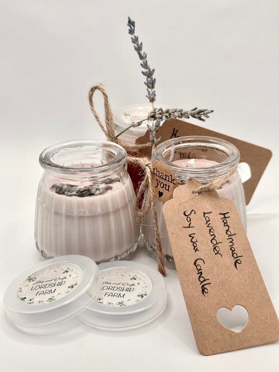 Three Glass Candle Jars - Essential Oil - Therapeutic Grade - Vegan Soy Wax