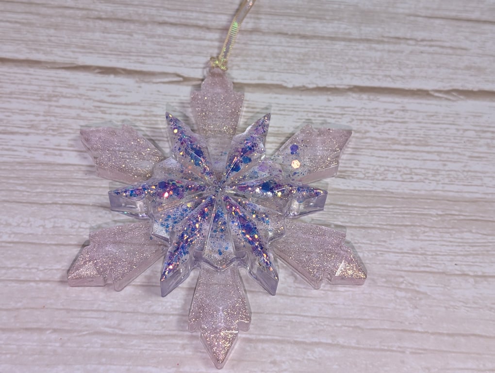 Handmade Resin Snowflake Ornament - Fairy Godmother 