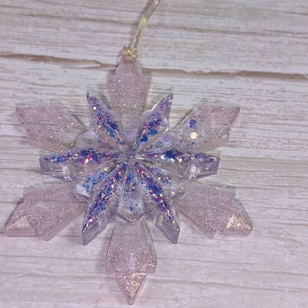 Handmade Resin Snowflake Ornament - Fairy Godmother 
