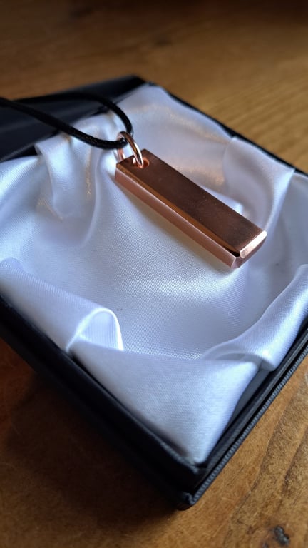 Solid Copper bar Necklace, Handmade Pendant