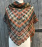 wool rich sock yarn in Autumn hues triangle lace shawl