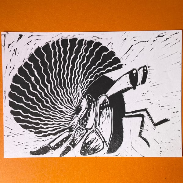 Hermit Crab Lino Print