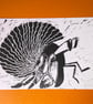 Hermit Crab Lino Print