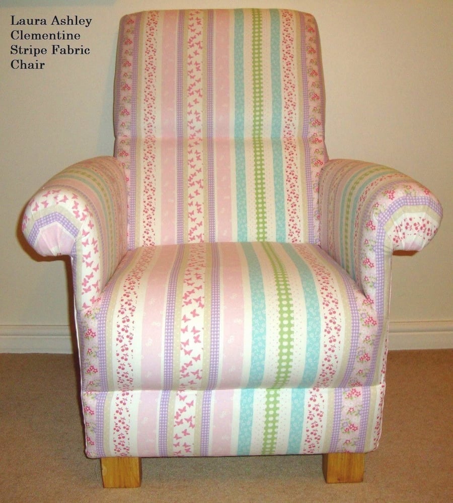 Laura Ashley Clementine Stripe Fabric Adult Chair Nursery Bedroom Girls Bespoke 