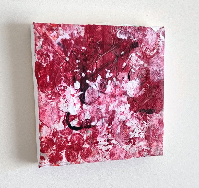 Crimson Pulse 4 - Original Textured Acrylic Abstract Painting