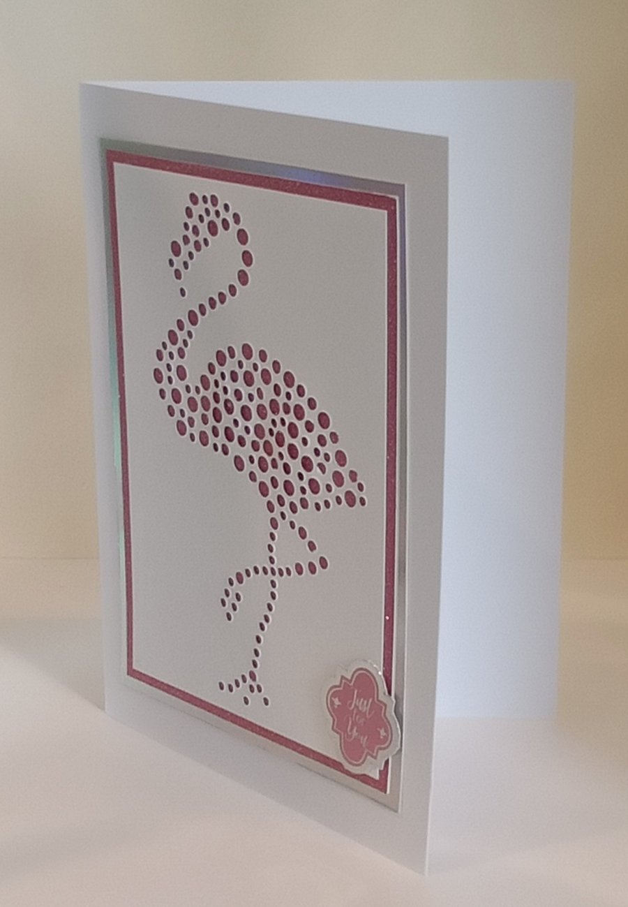 Handmade card, Flamingo Just For You 