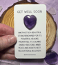 Amethyst Get Well Soon Crystal Pocket Heart Keepsake Card