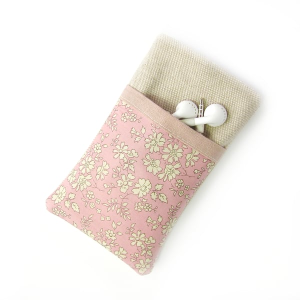 Smartphone Sleeve, Phone Case, Pink Liberty Floral