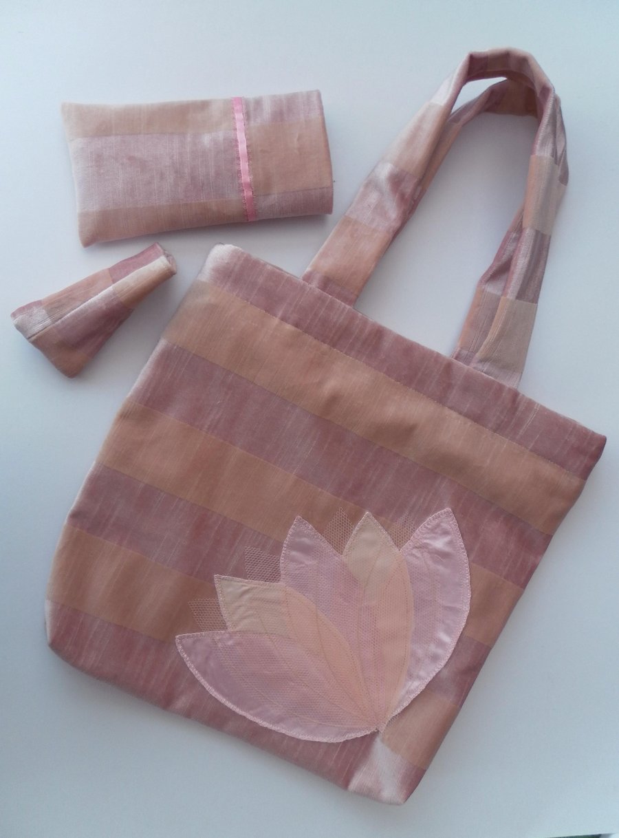 Beautiful bundle, Dusty Pink, Velvety Bag  Set,  Wedding, Prom, Evening