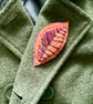 Textile Leaf Hand Embroidered Brooch - Image 4