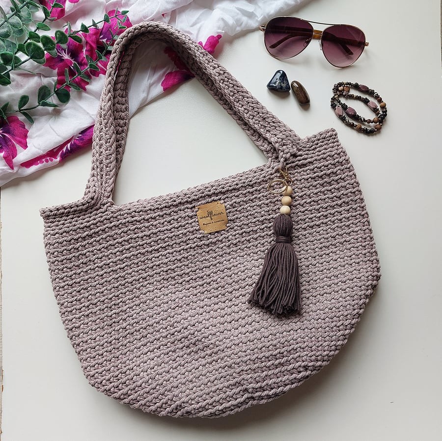 Crochet Cotton Beach Handbag