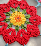 colourful crochet mandala wall art - Image 3