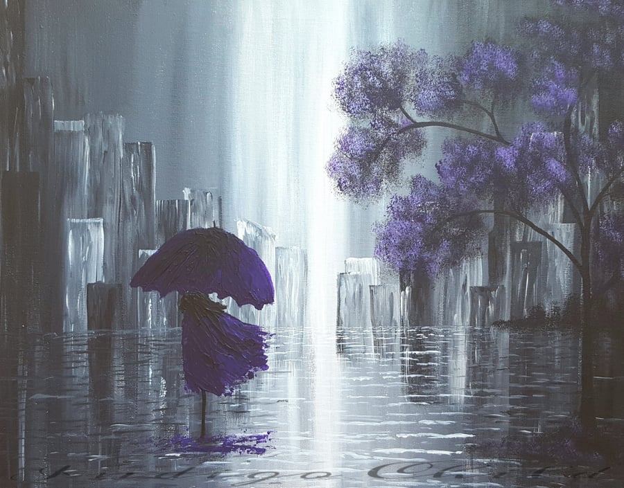 Art Painting Rainy City Canvas Painting