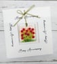 Happy Anniversary Card with Fused Glass Red Roses Keepsake - Image 5
