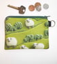 Coin purse sheep in green meadow print fabric - Image 5