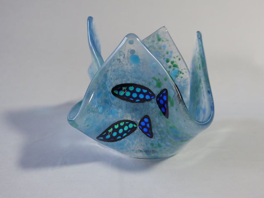 Fused Glass Tealight Holder