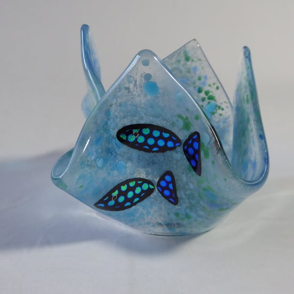 Fused Glass Tealight Holder