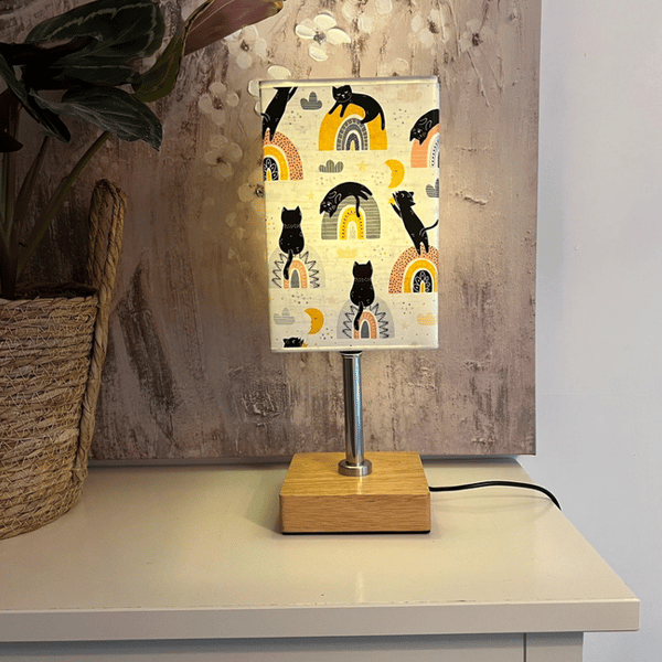 Mystic Black Cat Table Lamp - Touch On