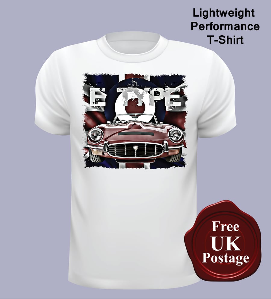 E Type Jaguar T Shirt, Mens T Shirt, Choose Your Size