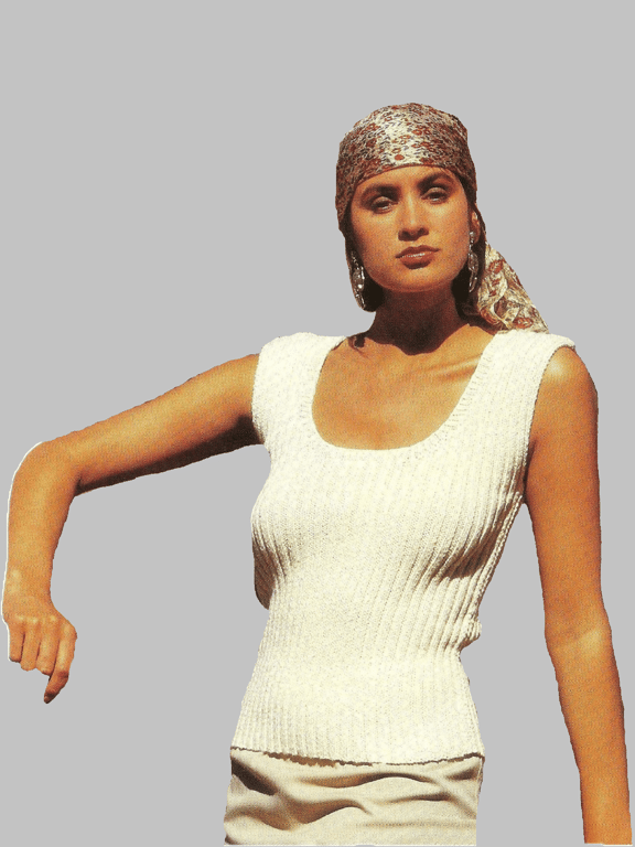 VINTAGE KNITTING PATTERN PDF Ladies Ribbed Vest