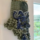 Crochet wall hanging Blues & Greens