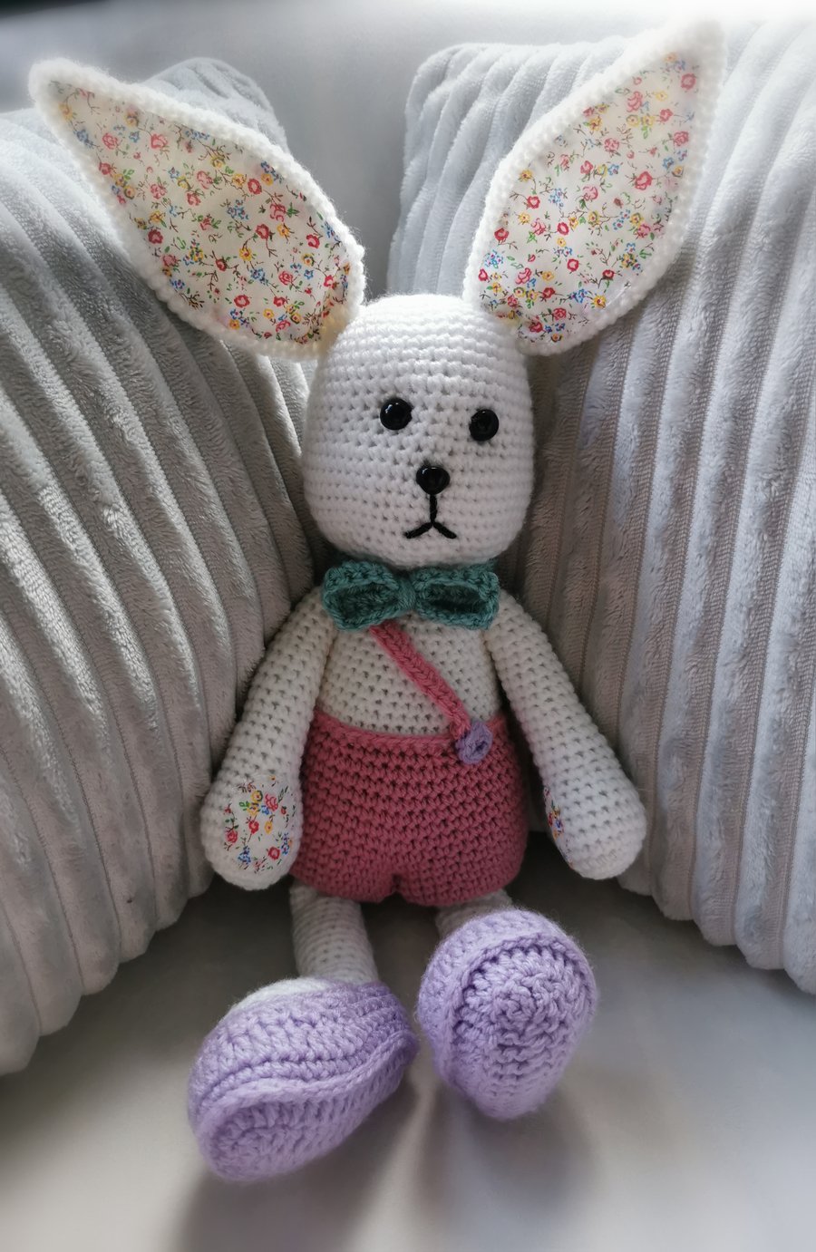 Large Colourful Crochet Rabbit 